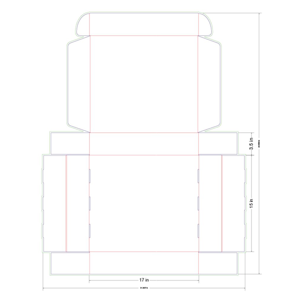 17x15x3.5 in Mailer Box Template