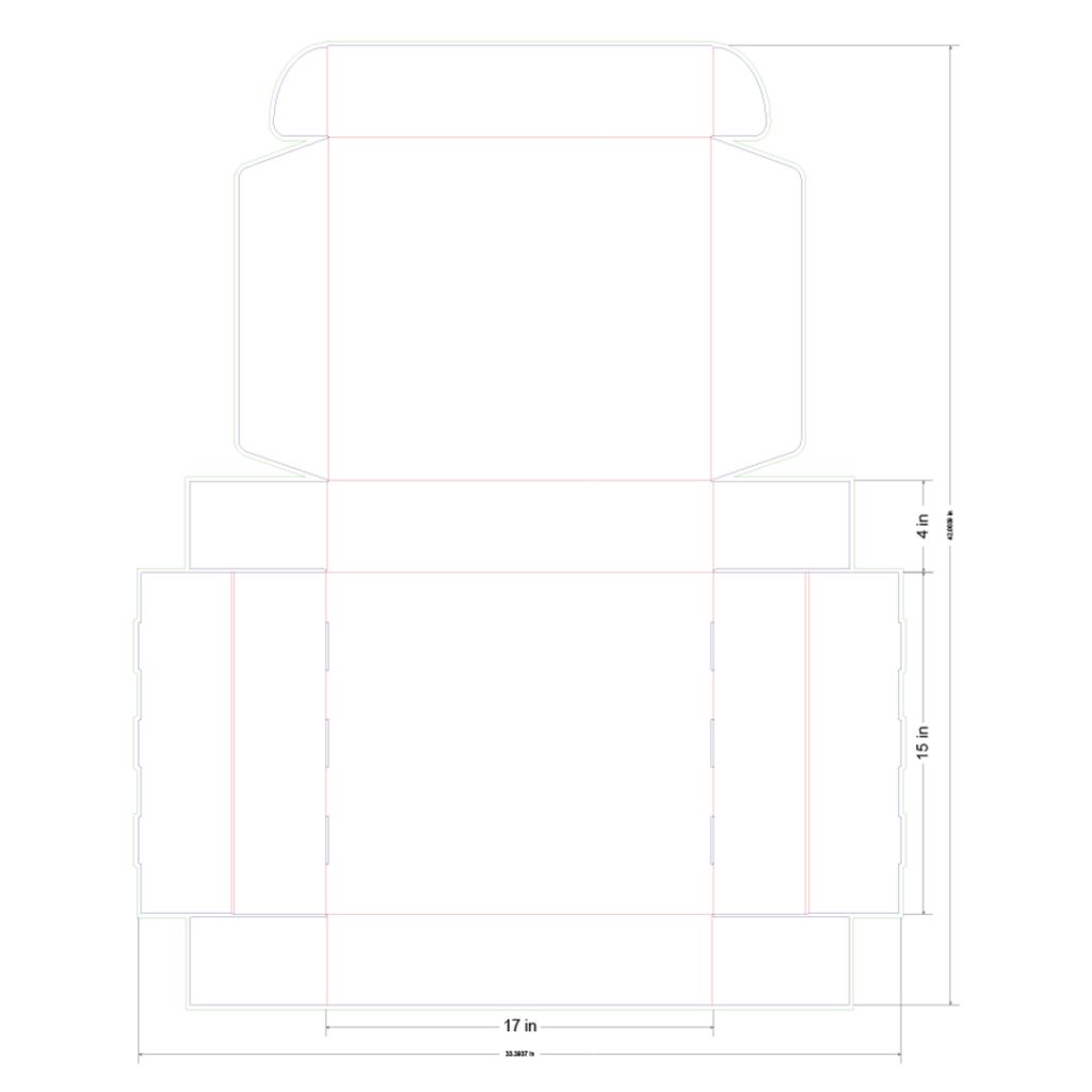 17x15x4 in Mailer Box Template