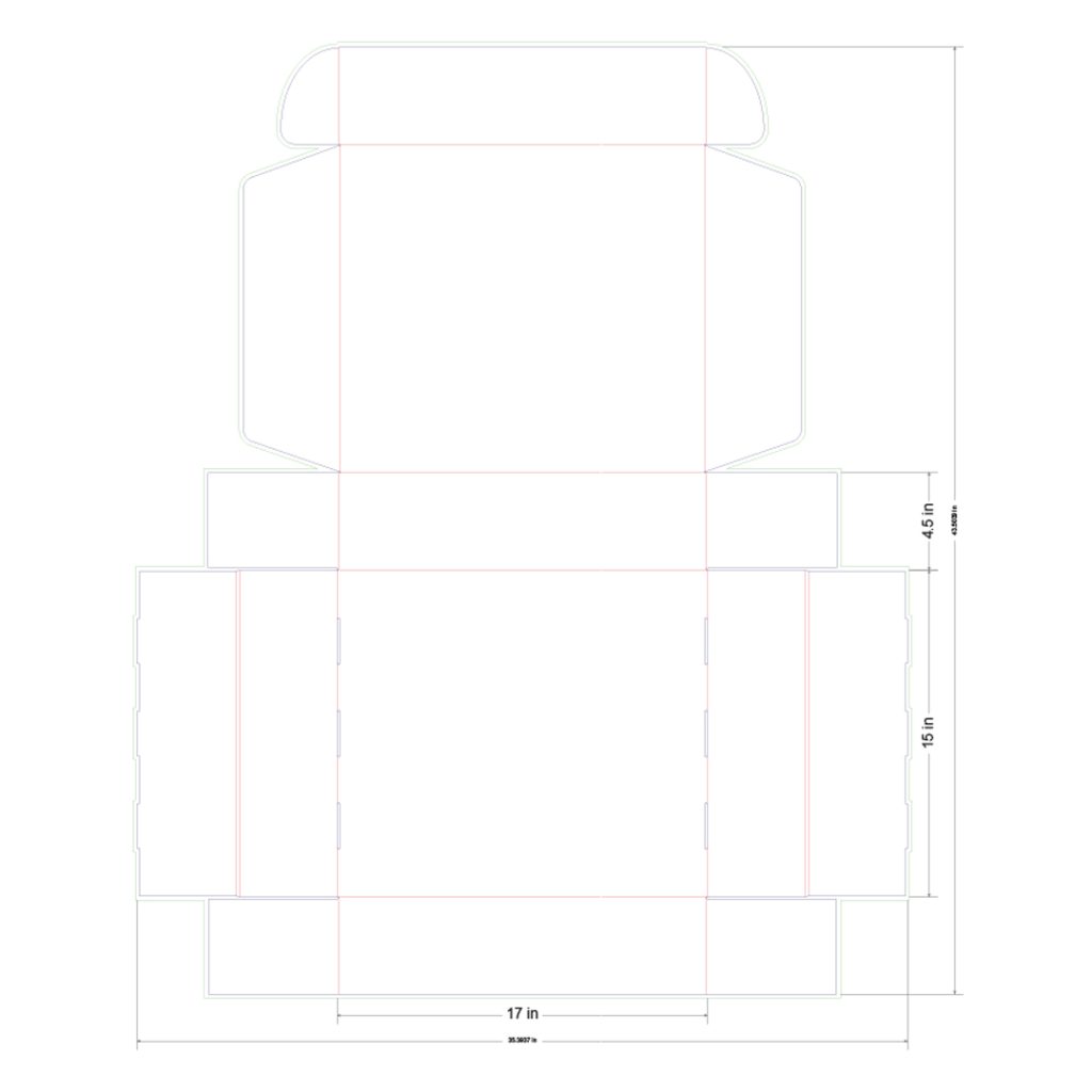 17x15x4.5 in Mailer Box Template