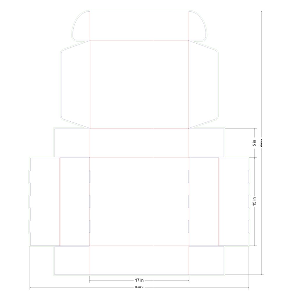17x15x5 in Mailer Box Template