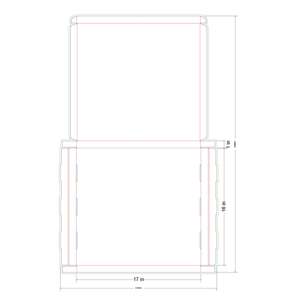 17x16x1 in Mailer Box Template