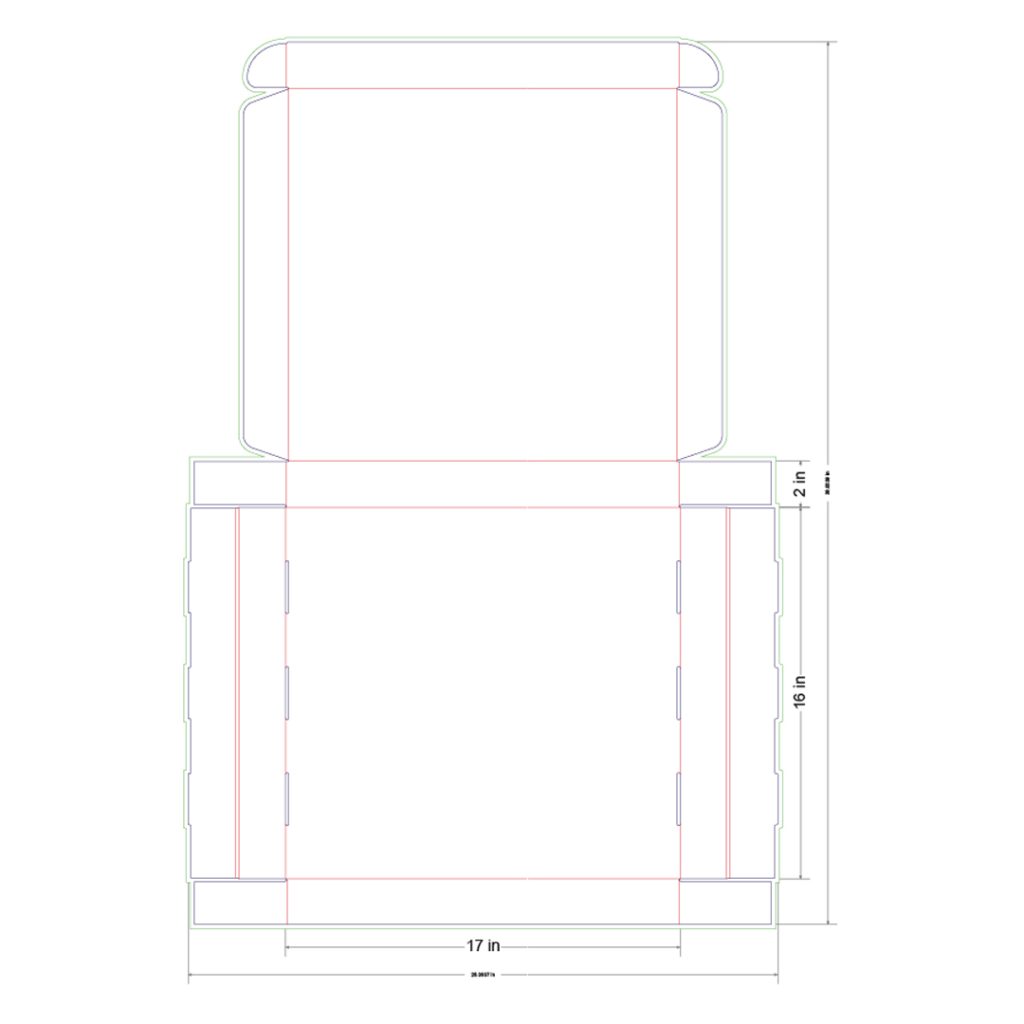17x16x2 in Mailer Box Template