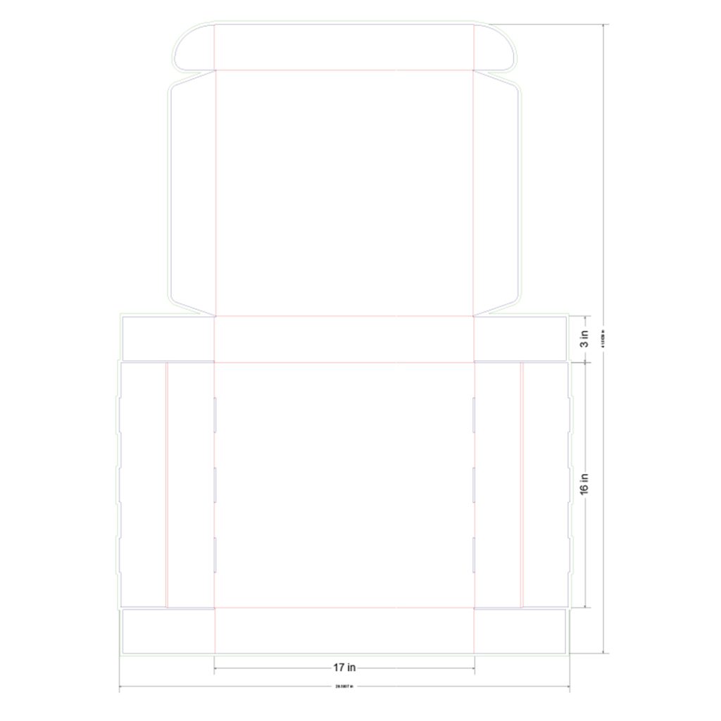 17x16x3 in Mailer Box Template