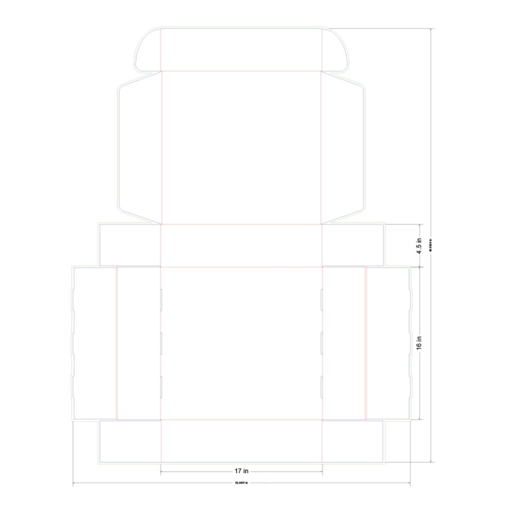 17x16x4.5 in Mailer Box Template