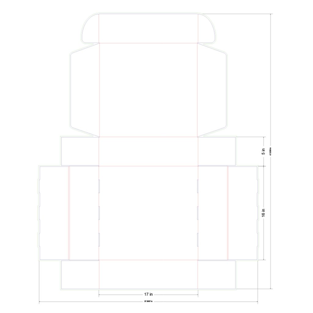17x16x5 in Mailer Box Template