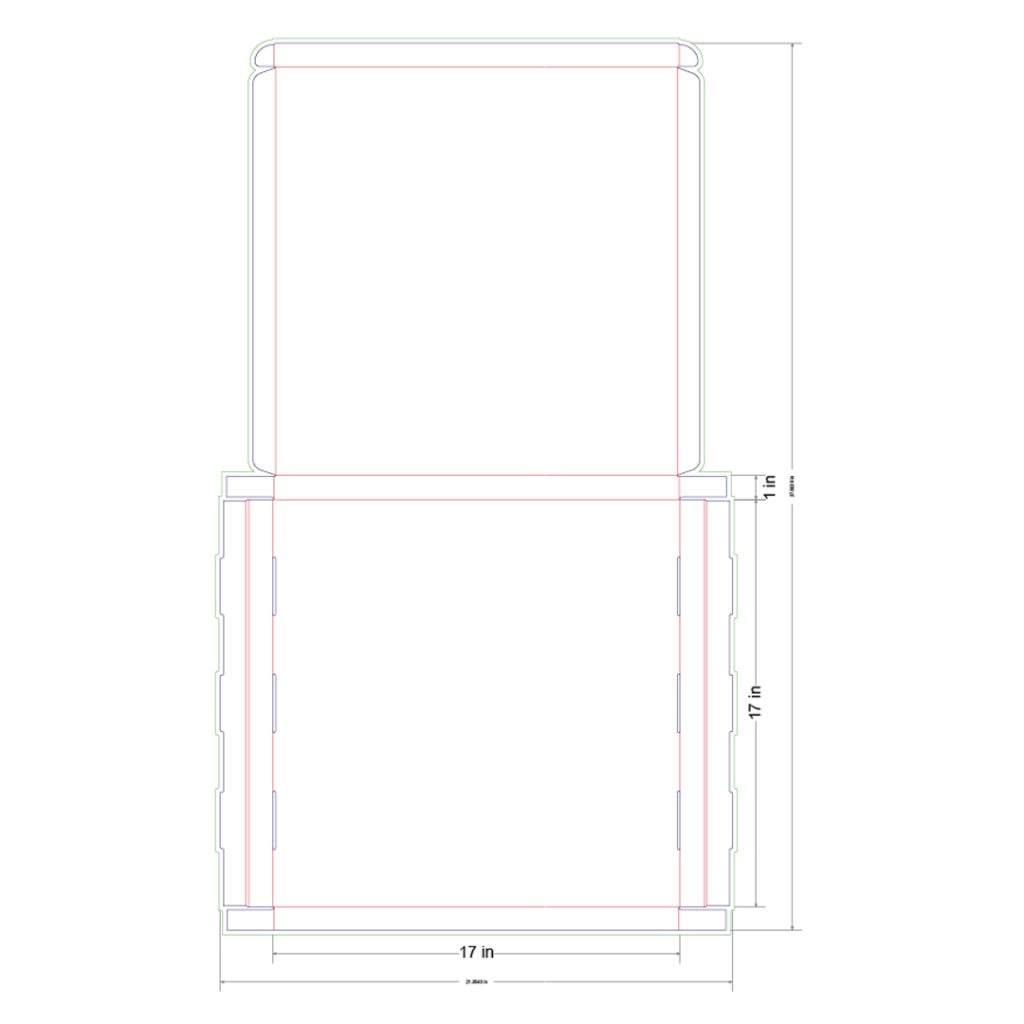 17x17x1 in Mailer Box Template