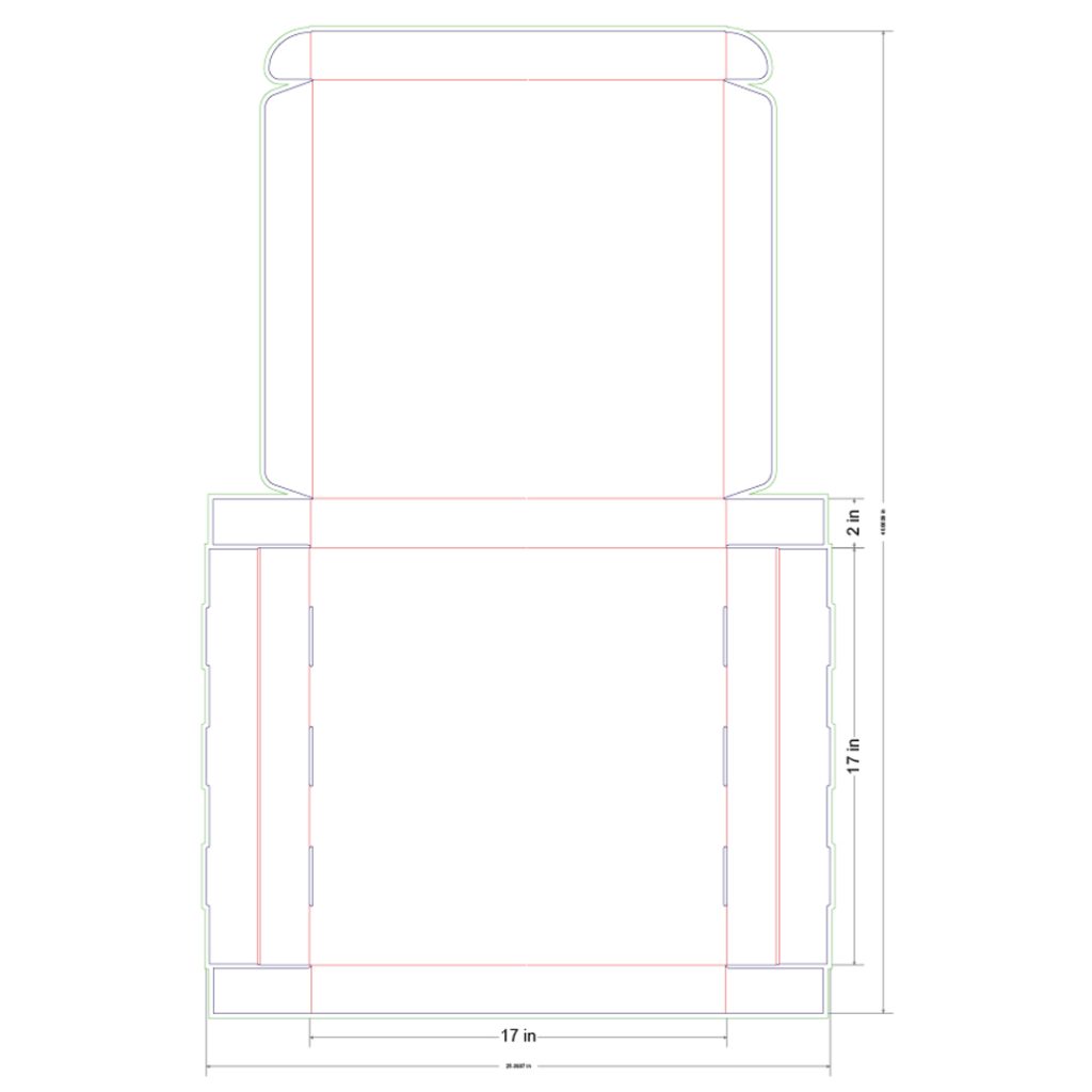 17x17x2 in Mailer Box Template