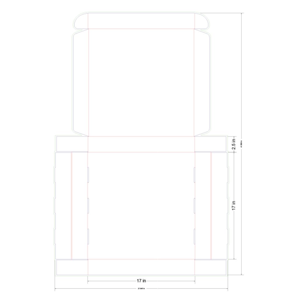 17x17x2.5 in Mailer Box Template