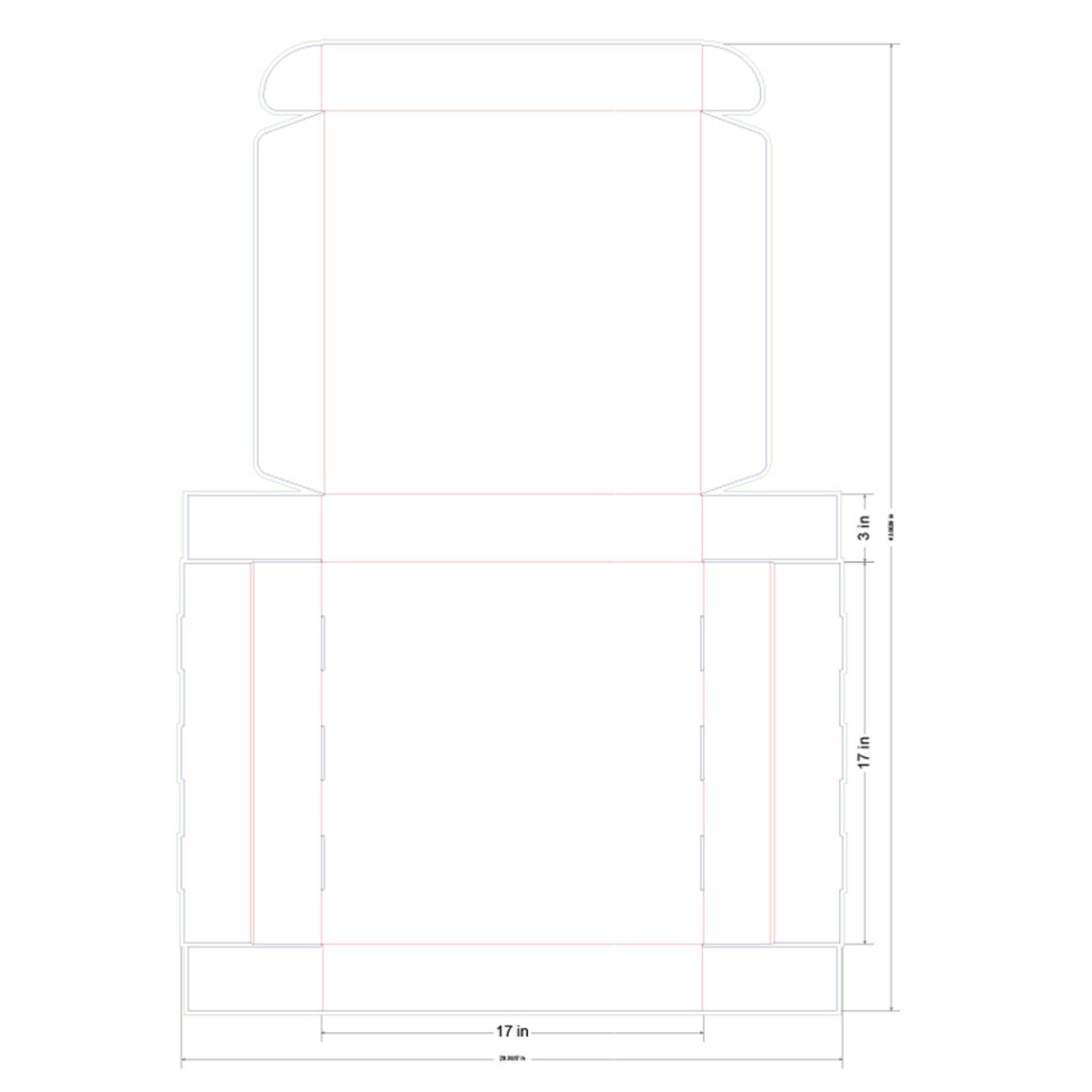 17x17x3 in Mailer Box Template