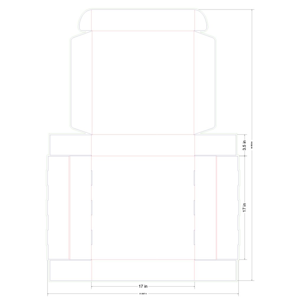 17x17x3.5 in Mailer Box Template