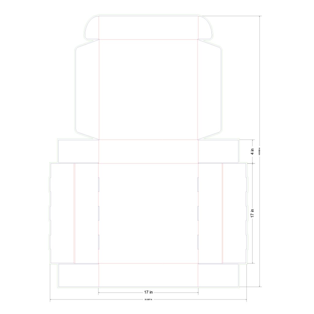 17x17x4 in Mailer Box Template