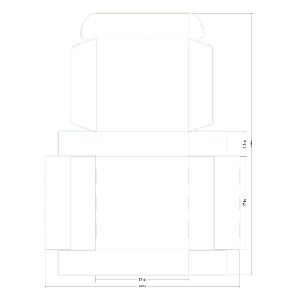 17x17x4.5 in Mailer Box Template