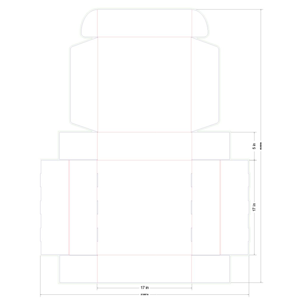 17x17x5 in Mailer Box Template
