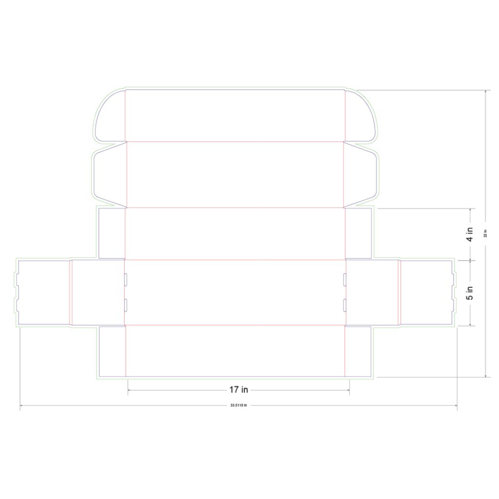 17x5x4 in Mailer Box Template