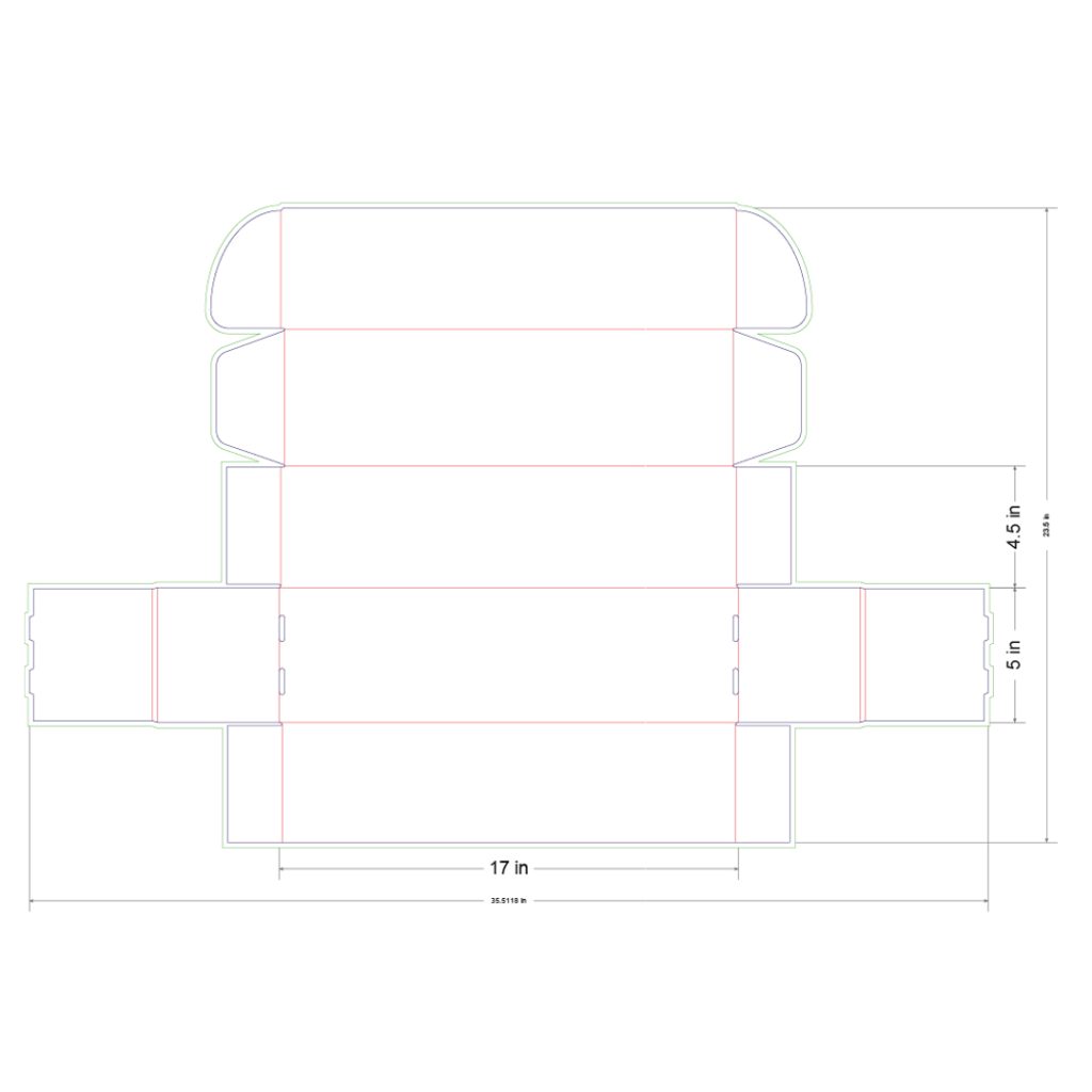 17x5x4.5 in Mailer Box Template