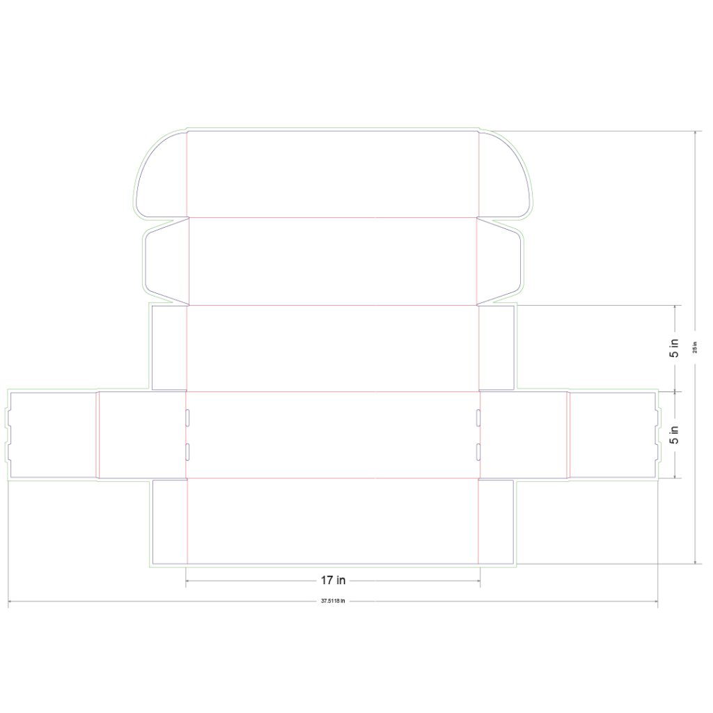 17x5x5 in Mailer Box Template