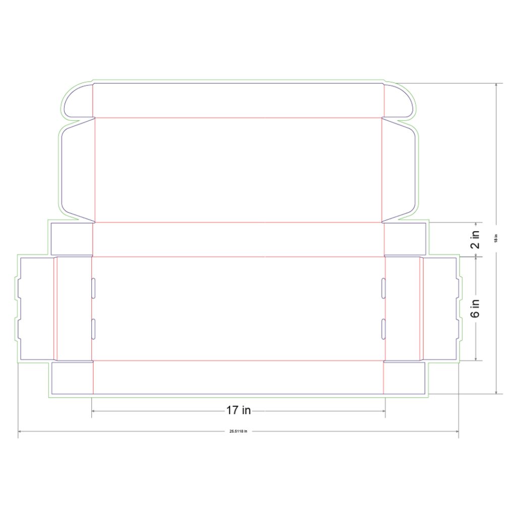 17x6x2 in Mailer Box Template