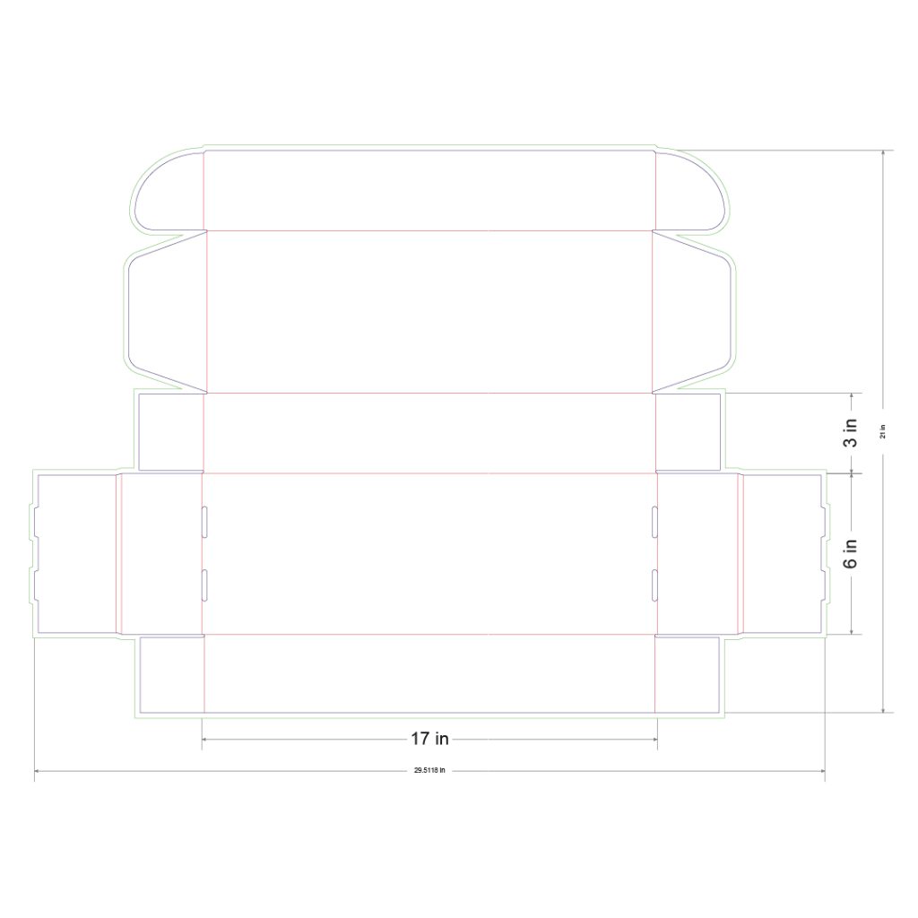 17x6x3 in Mailer Box Template