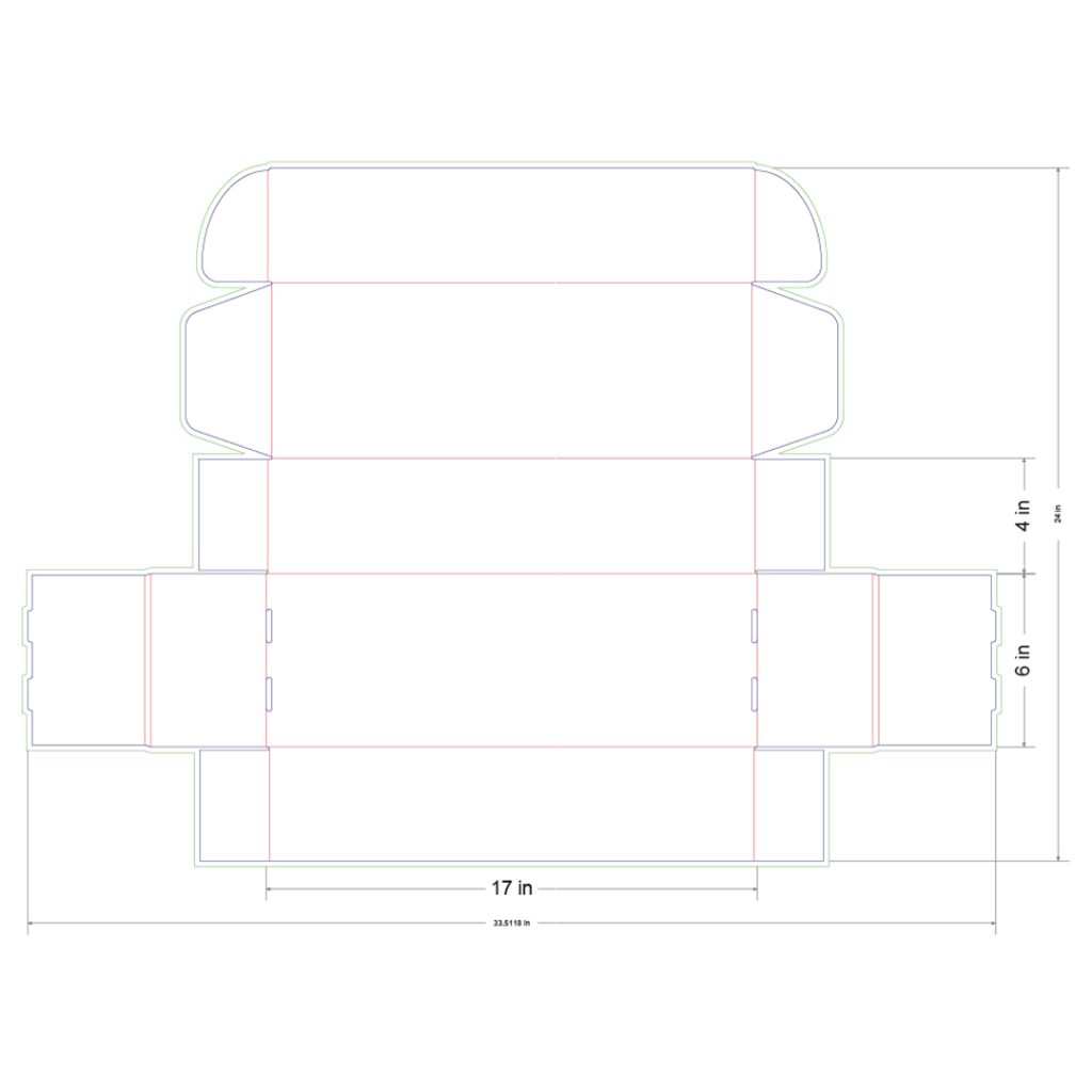 17x6x4 in Mailer Box Template