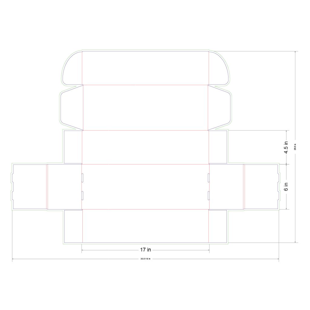 17x6x4.5 in Mailer Box Template