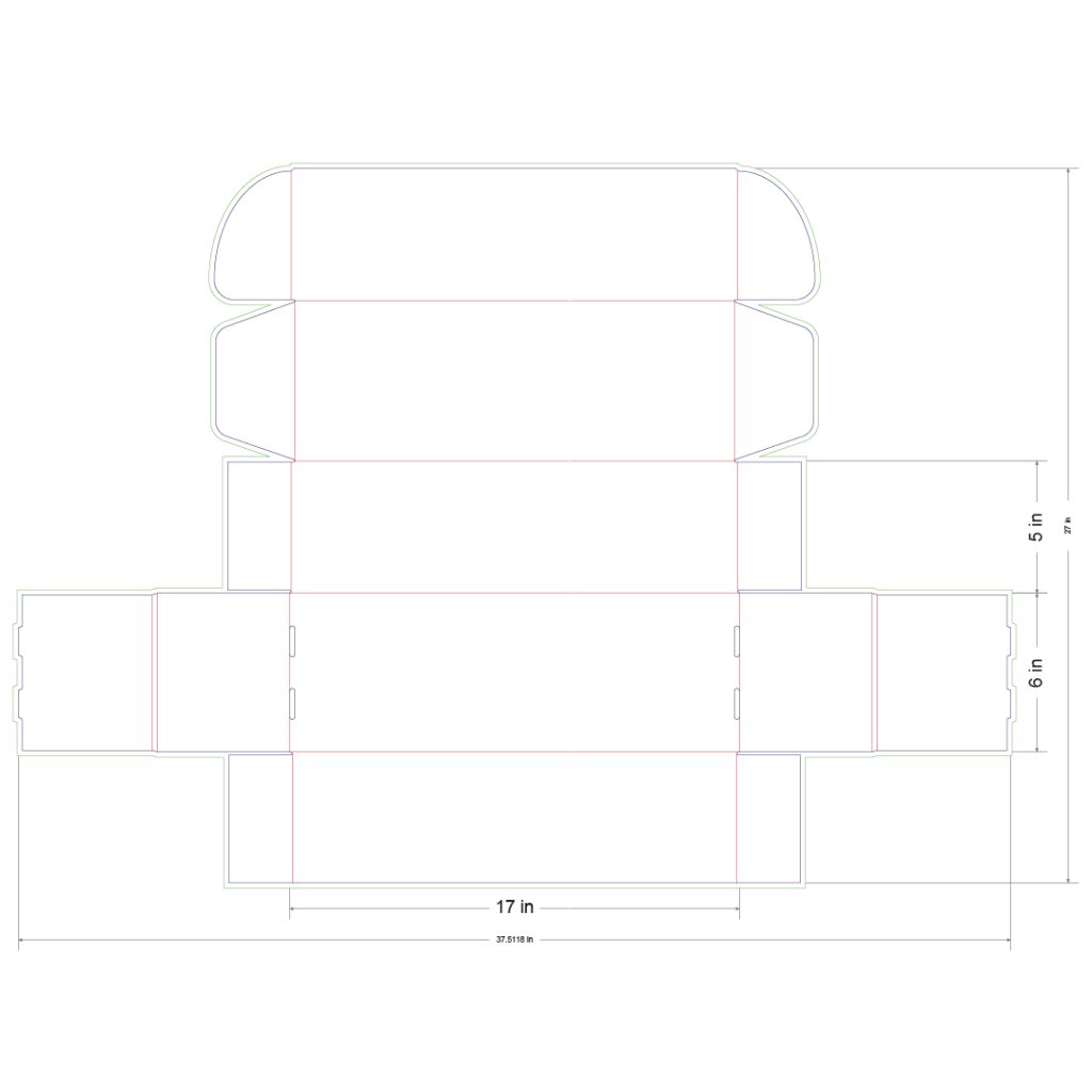 17x6x5 in Mailer Box Template