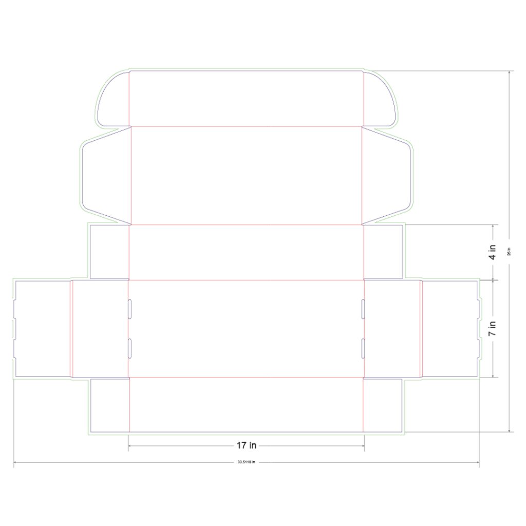 17x7x4 in Mailer Box Template