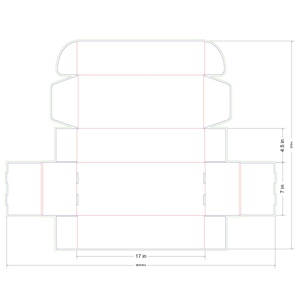 17x7x4.5 in Mailer Box Template