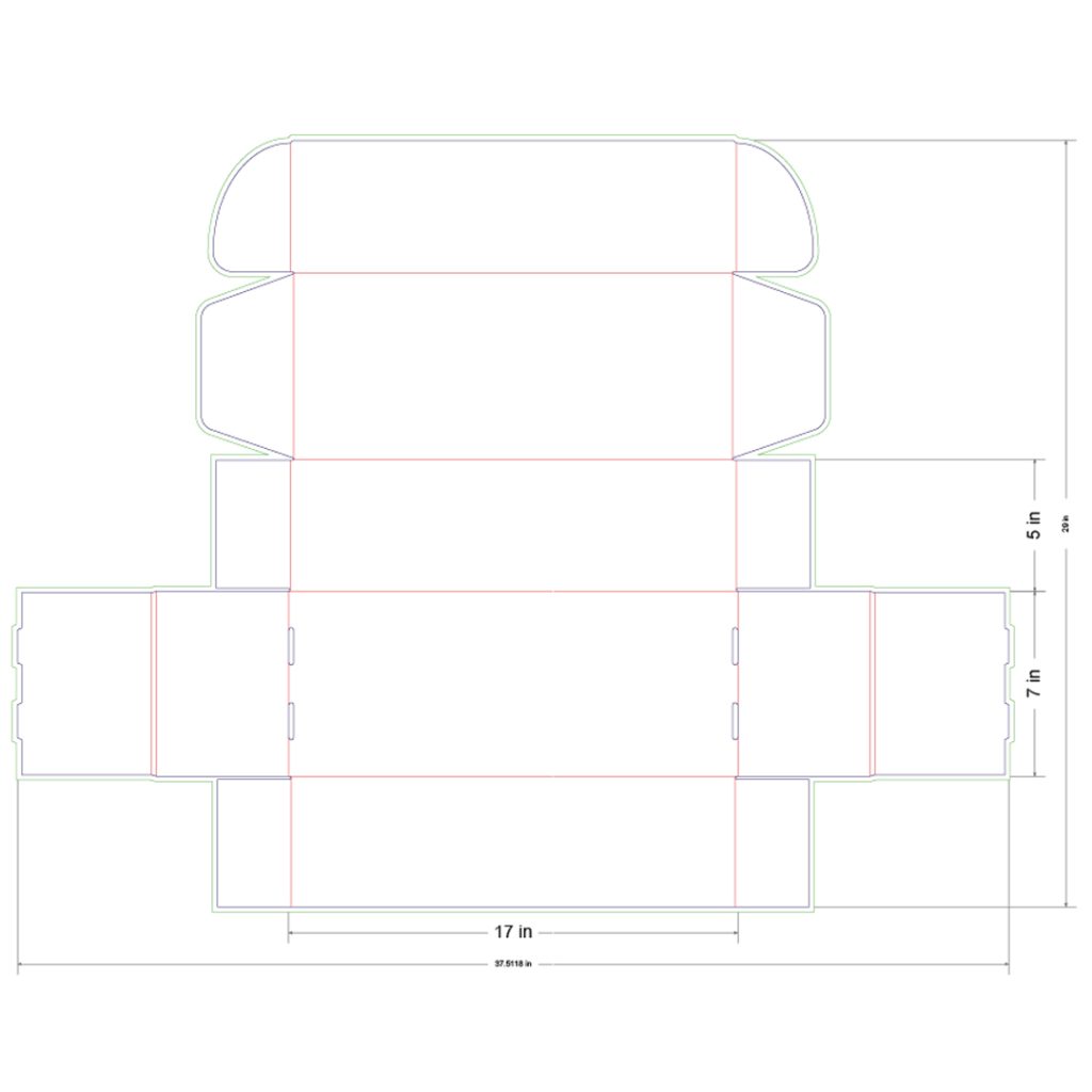 17x7x5 in Mailer Box Template