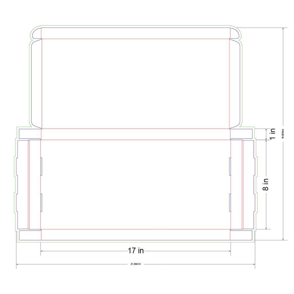 17x8x1 in Mailer Box Template