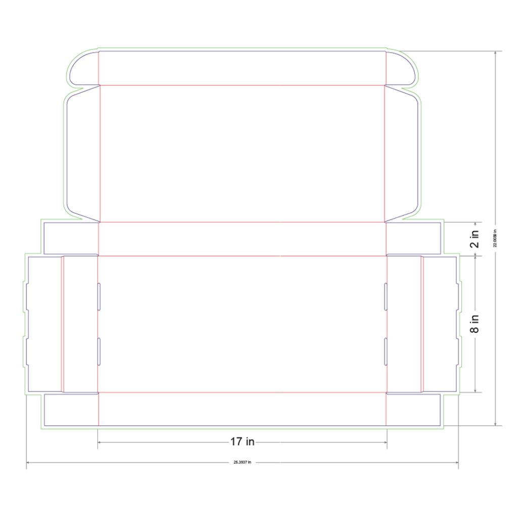 17x8x2 in Mailer Box Template