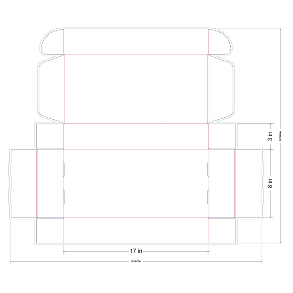 17x8x3 in Mailer Box Template