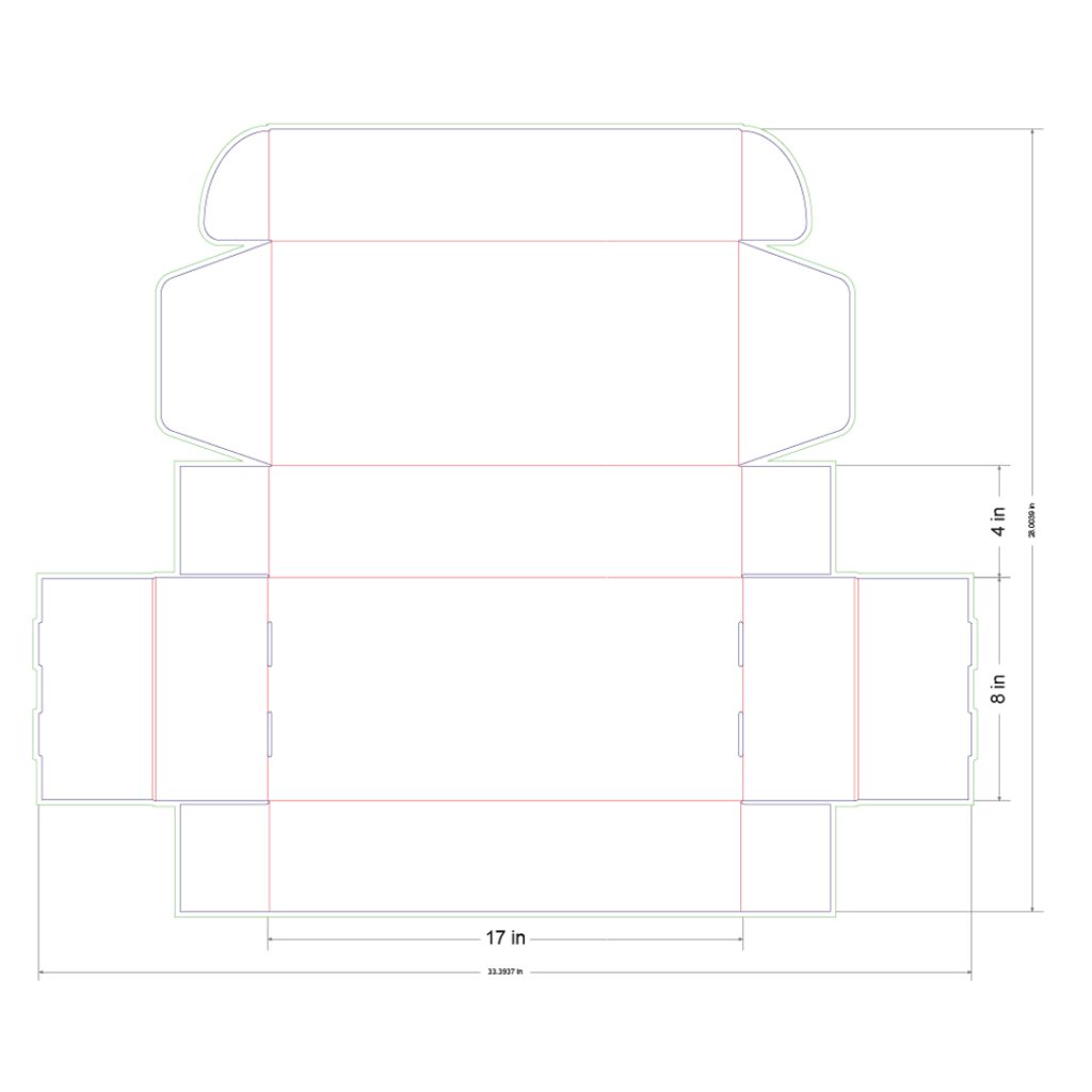17x8x4 in Mailer Box Template