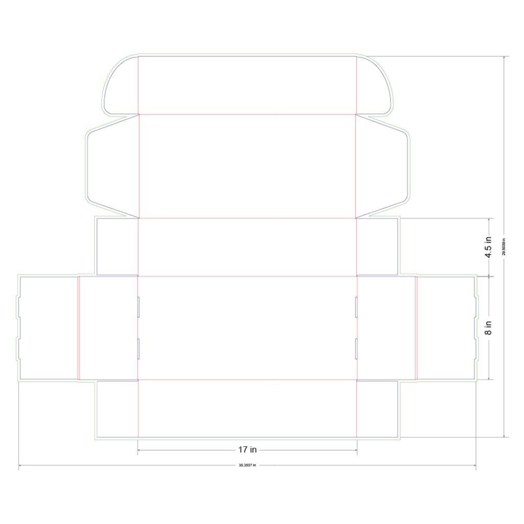 17x8x4.5 in Mailer Box Template
