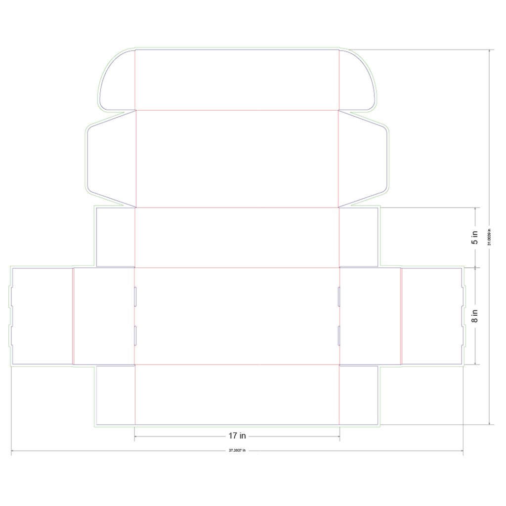 17x8x5 in Mailer Box Template