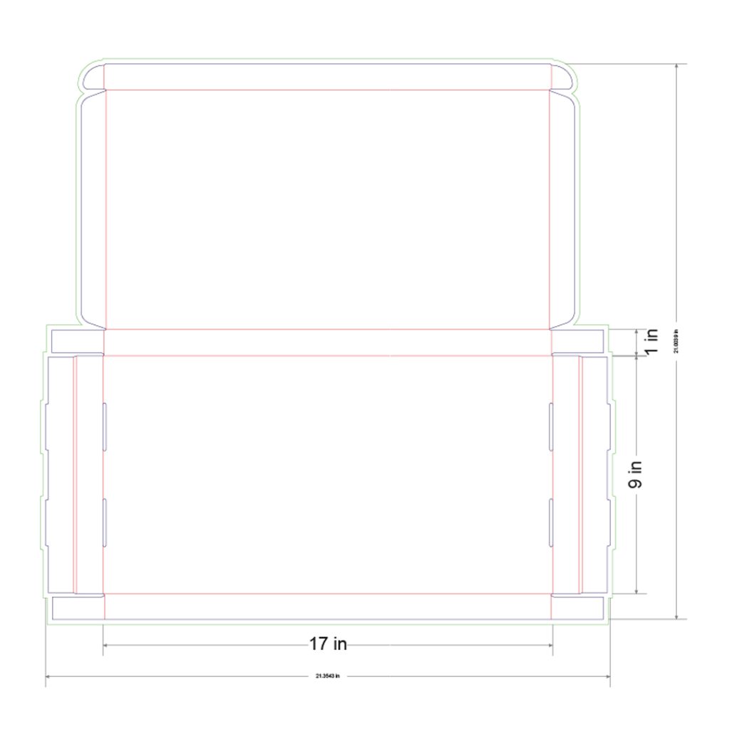 17x9x1 in Mailer Box Template