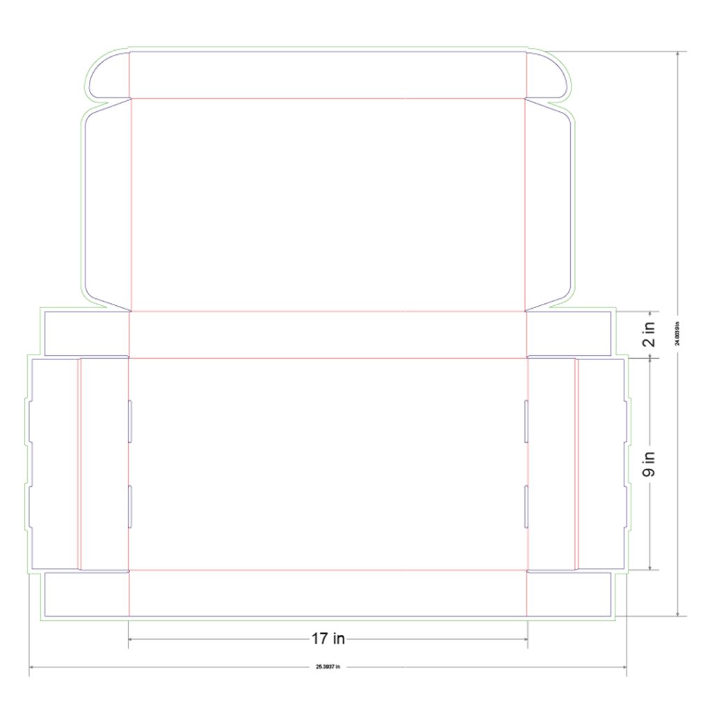 17x9x2 in Mailer Box Template