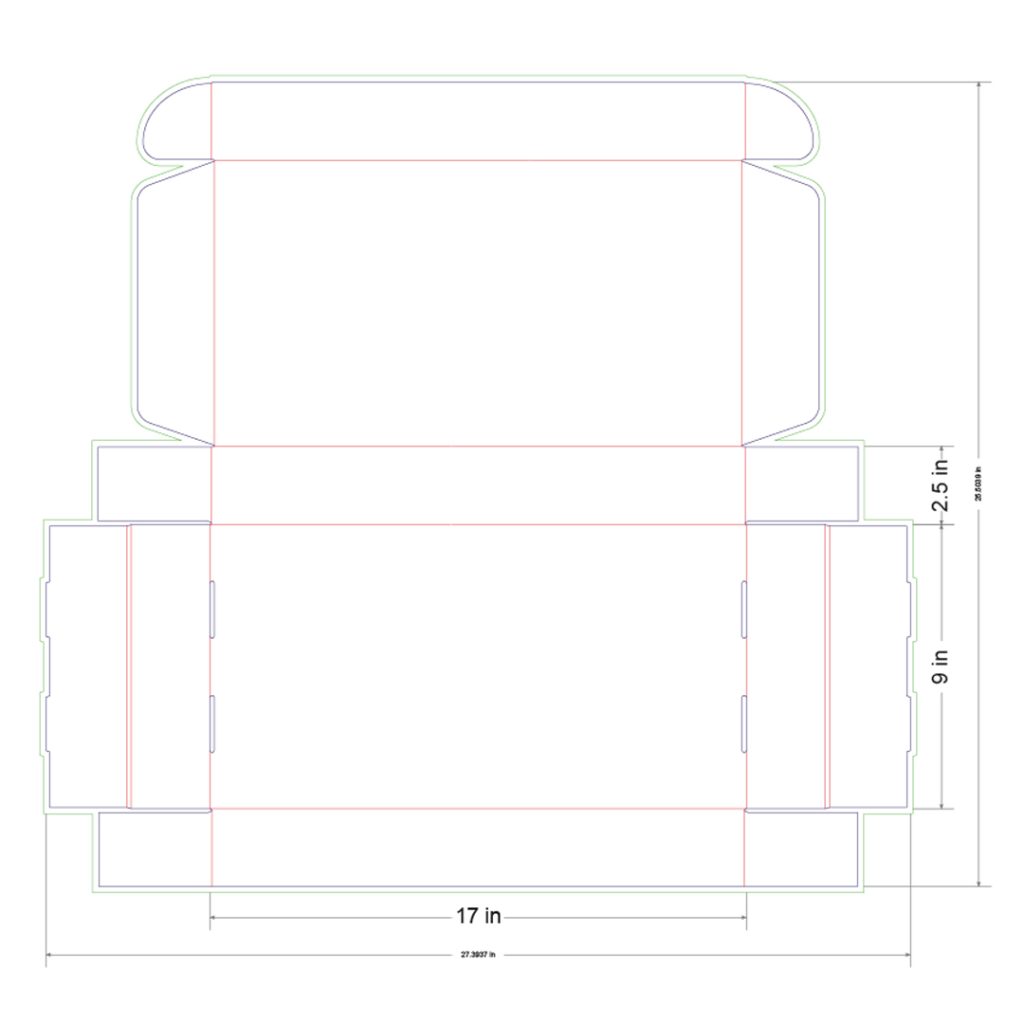 17x9x2.5 in Mailer Box Template