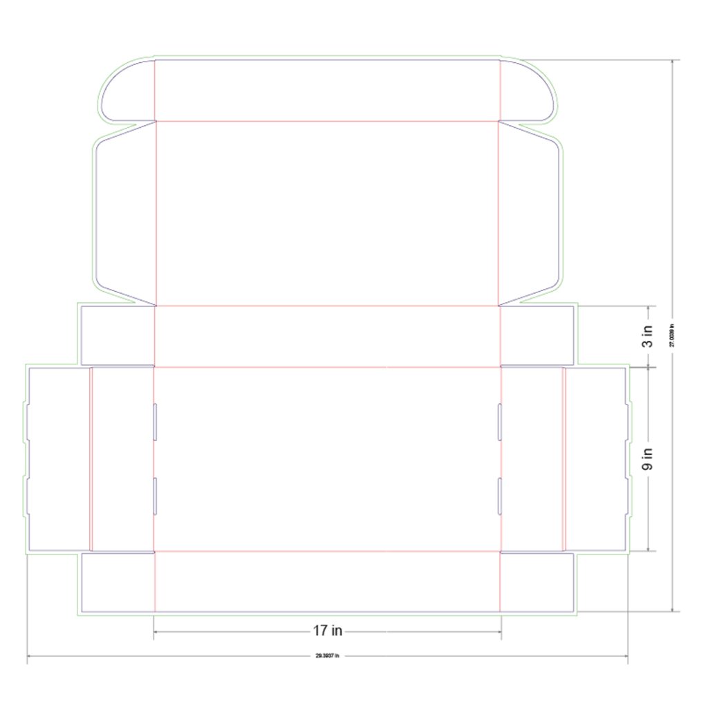 17x9x3 in Mailer Box Template