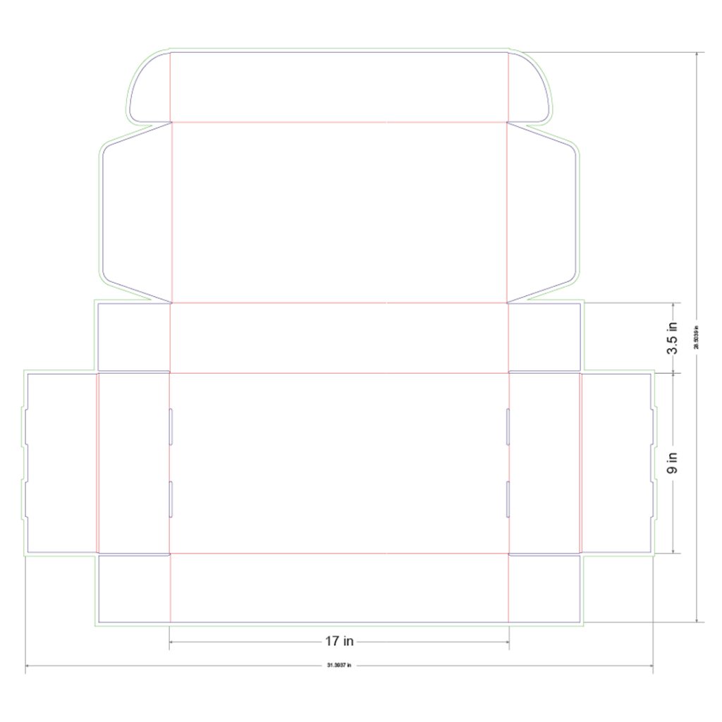 17x9x3.5 in Mailer Box Template