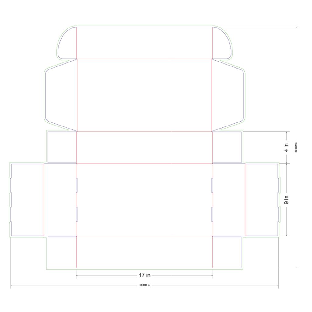 17x9x4 in Mailer Box Template
