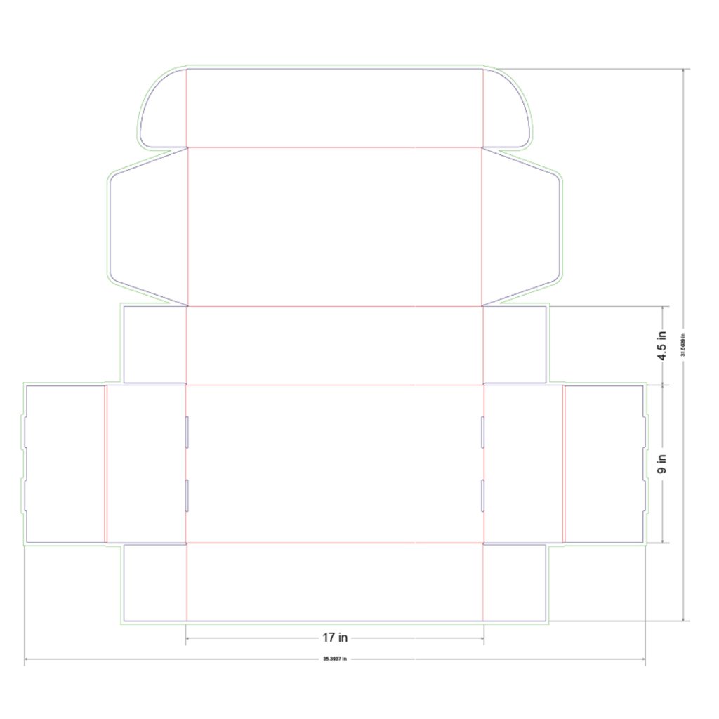 17x9x4.5 in Mailer Box Template