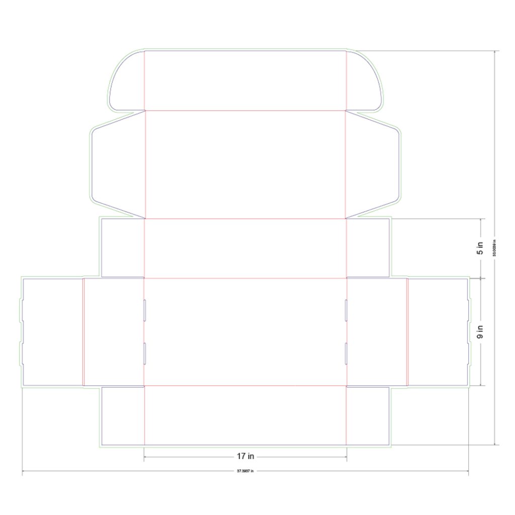 17x9x5 in Mailer Box Template