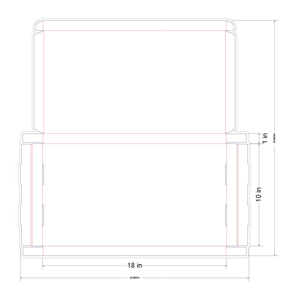18x10x1 in Mailer Box Template