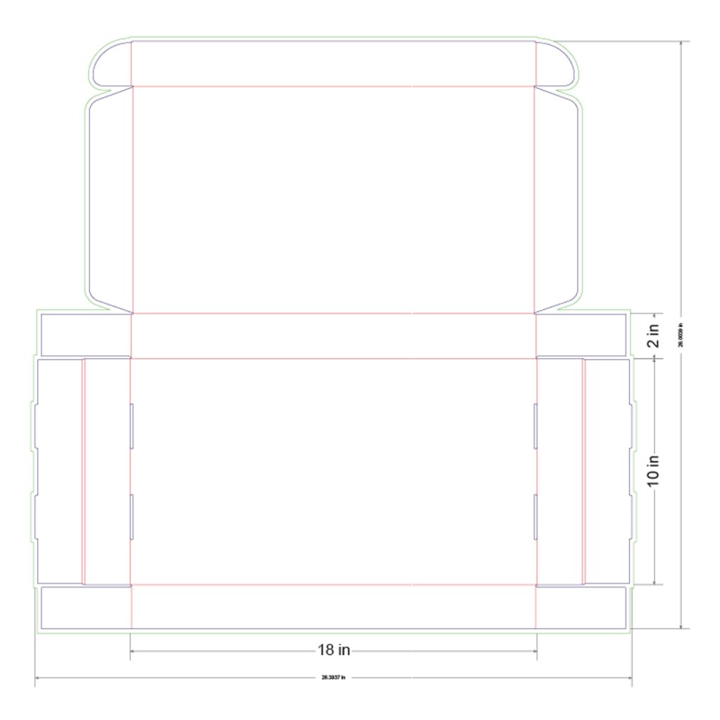 18x10x2 in Mailer Box Template