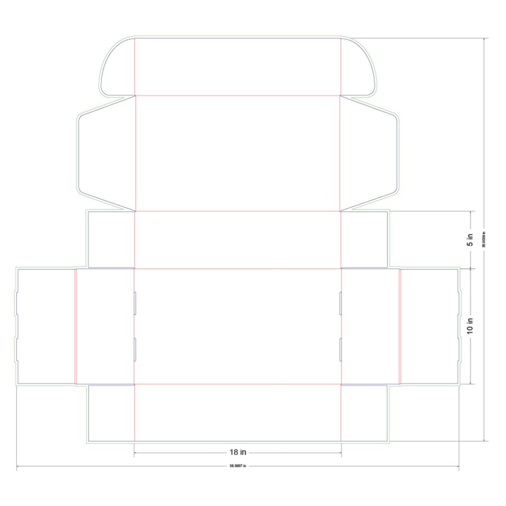 18x10x5 in Mailer Box Template