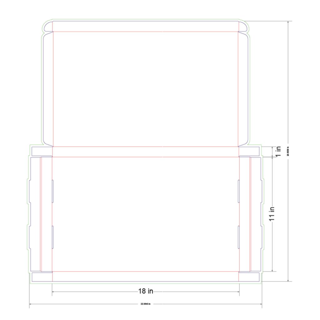 18x11x1 in Mailer Box Template