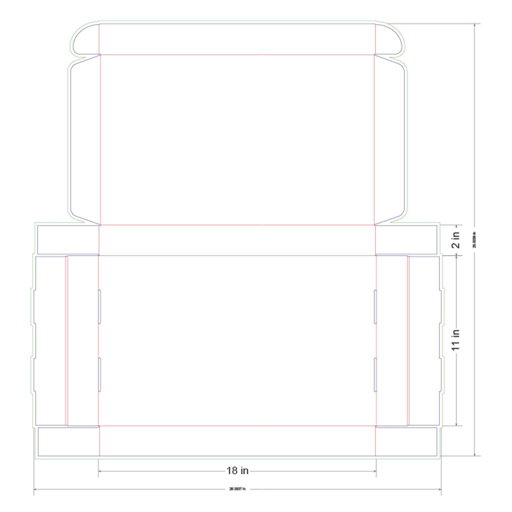 18x11x2 in Mailer Box Template