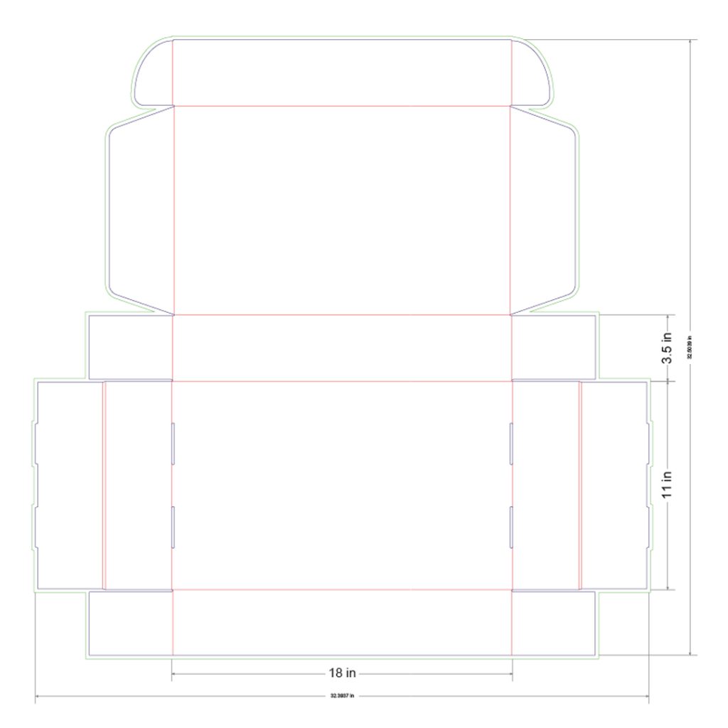 18x11x3.5 in Mailer Box Template
