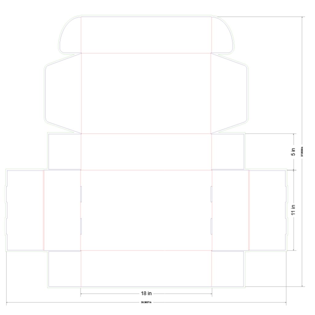 18x11x5 in Mailer Box Template