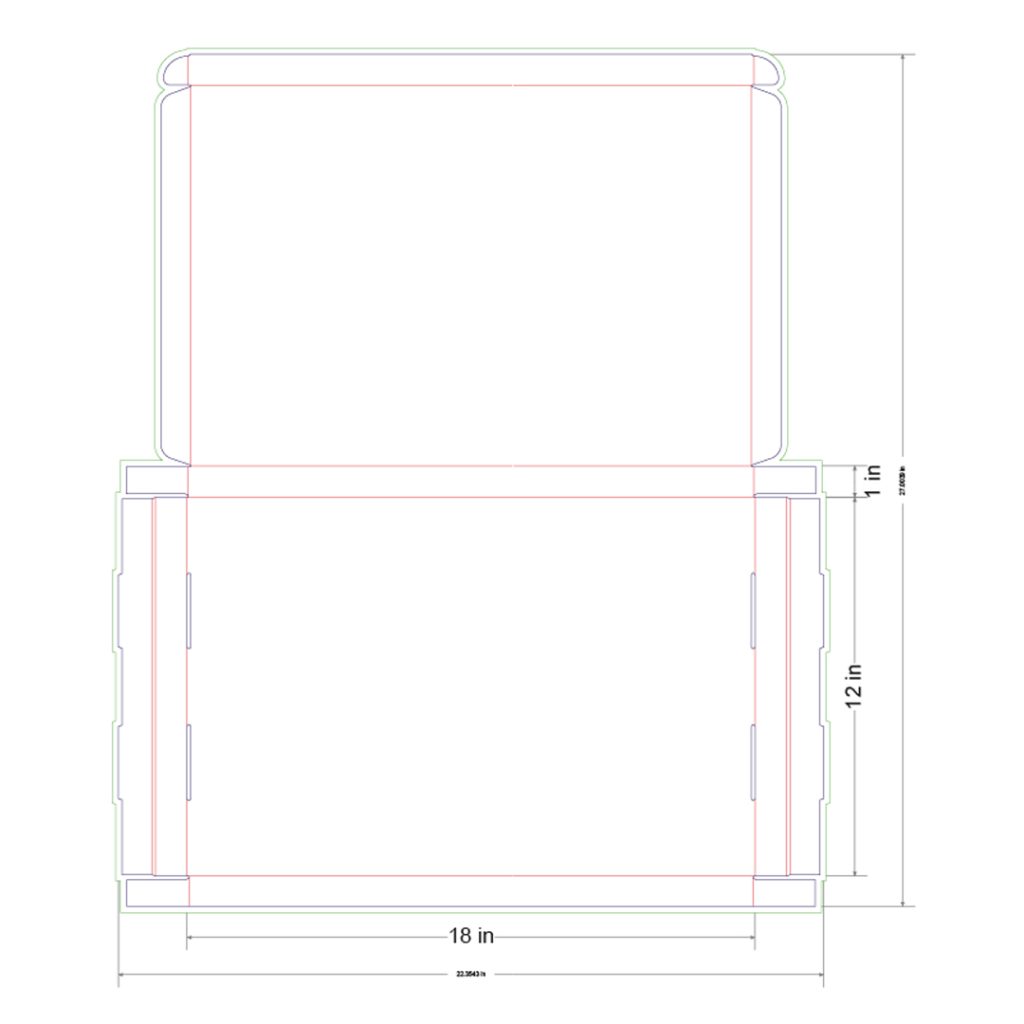 18x12x1 in Mailer Box Template